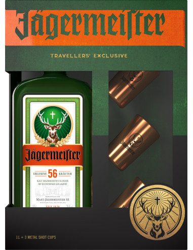 JAEGERMEISTER 35% 1 L + 3 ČAŠE