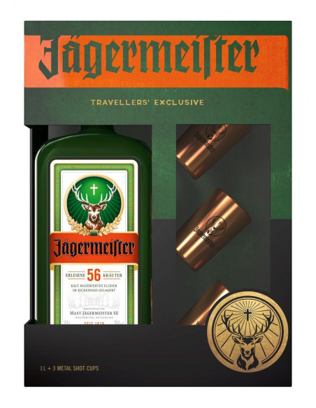 JAEGERMEISTER 35% 1 L + 3 ČAŠE